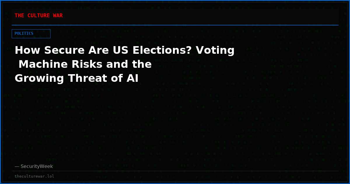 How Secure Are US Elections? Voting Machine Risks and the Growing Threat of AI