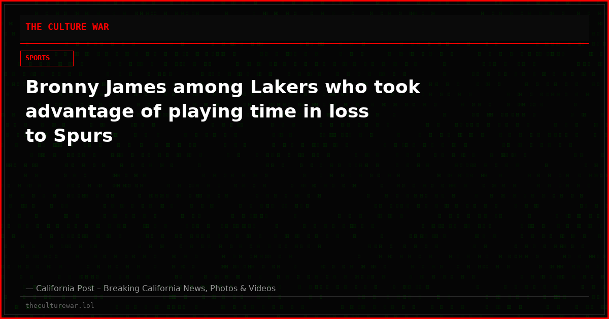 Bronny James among Lakers who took advantage of playing time in loss to Spurs