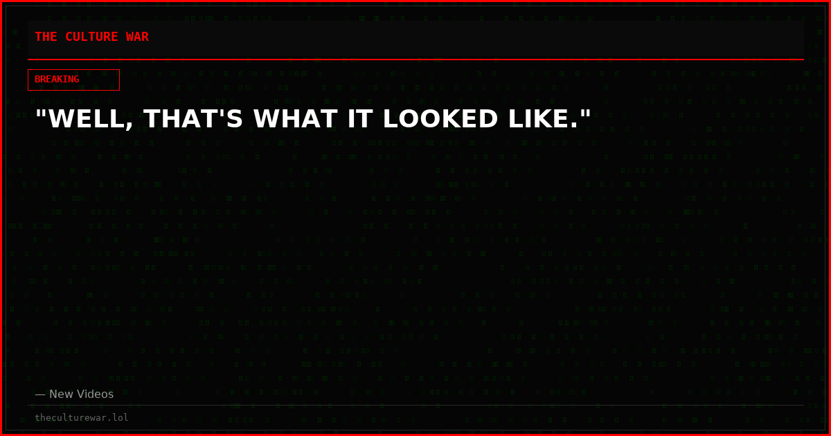 "WELL, THAT'S WHAT IT LOOKED LIKE."