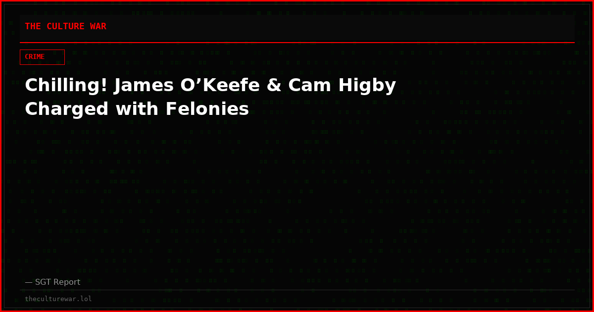 Chilling! James O’Keefe & Cam Higby Charged with Felonies
