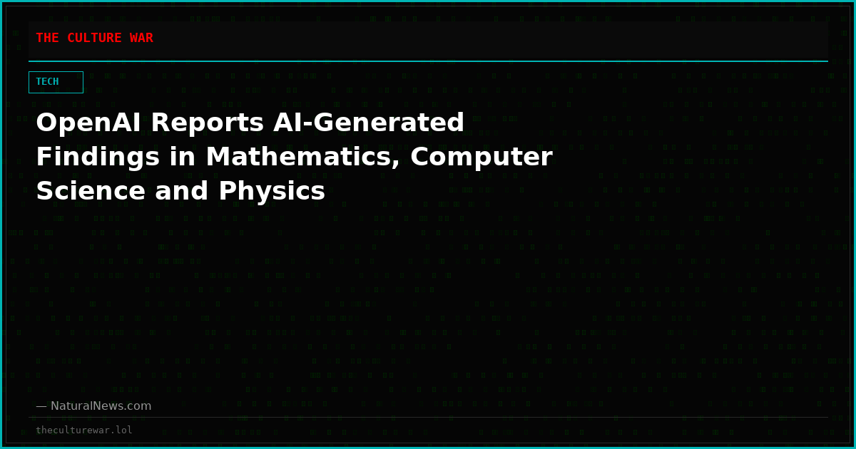 OpenAI Reports AI-Generated Findings in Mathematics, Computer Science and Physics