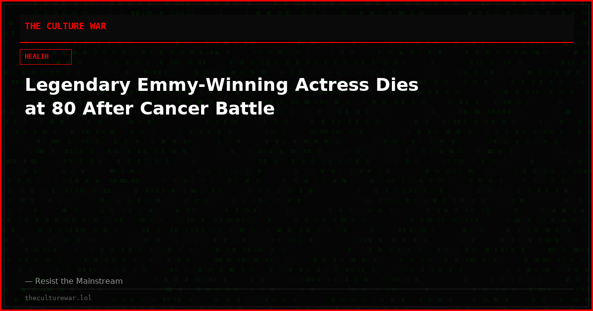 Legendary Emmy-Winning Actress Dies at 80 After Cancer Battle