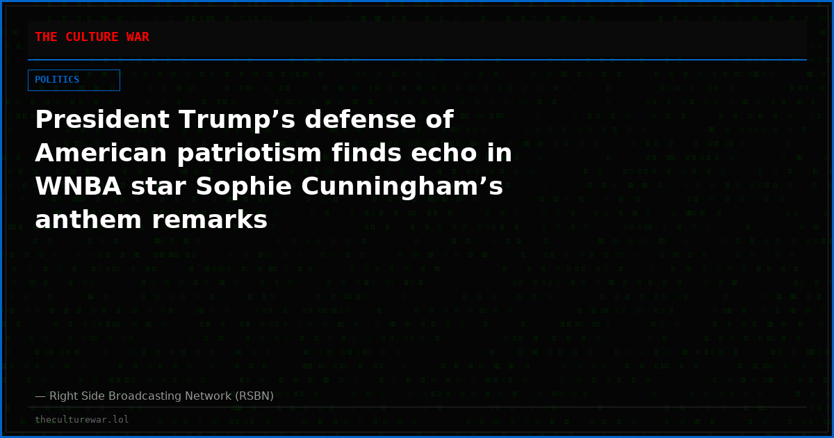 President Trump’s defense of American patriotism finds echo in WNBA star Sophie Cunningham’s anthem remarks