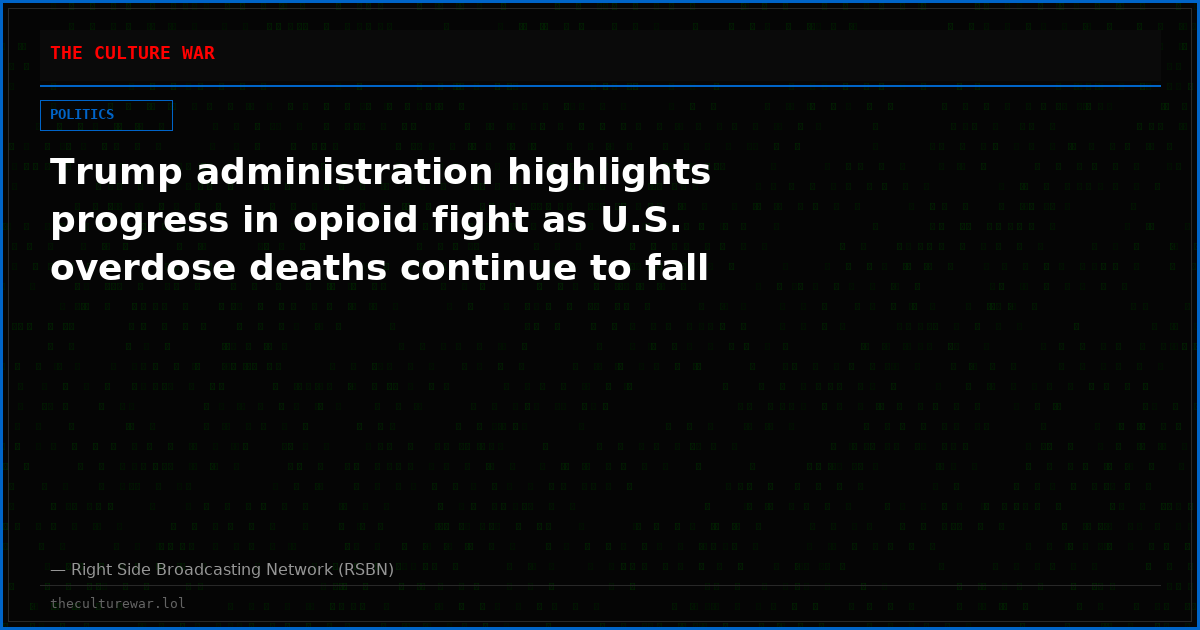 Trump administration highlights progress in opioid fight as U.S. overdose deaths continue to fall