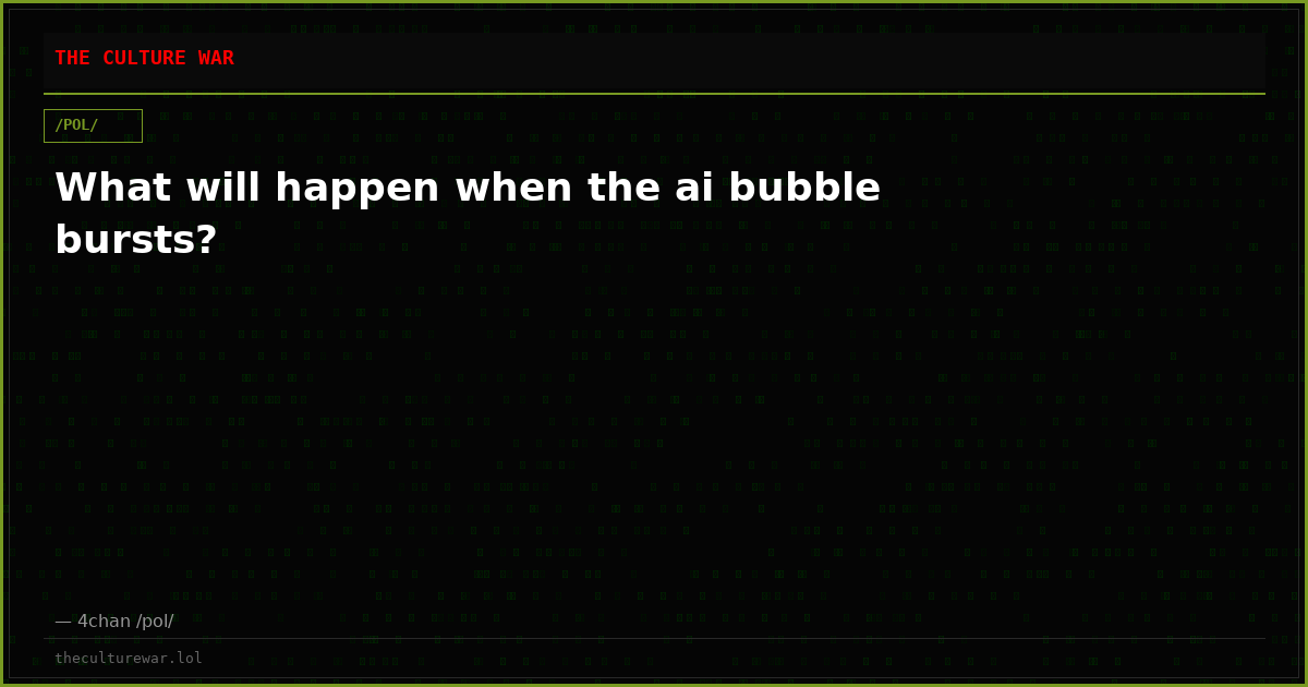 What will happen when the ai bubble bursts?