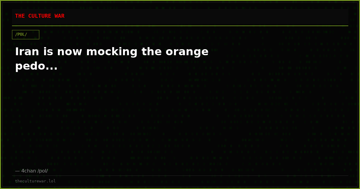 Iran is now mocking the orange pedo...