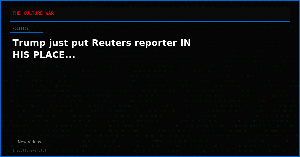 Trump just put Reuters reporter IN HIS PLACE...