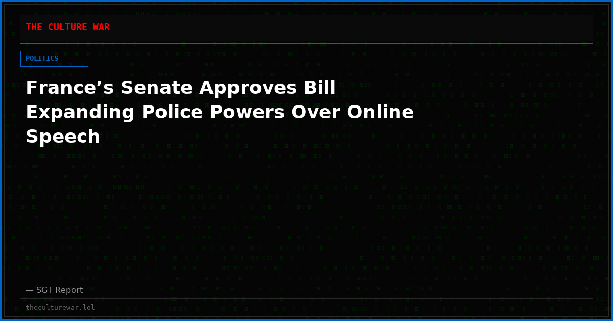 France’s Senate Approves Bill Expanding Police Powers Over Online Speech