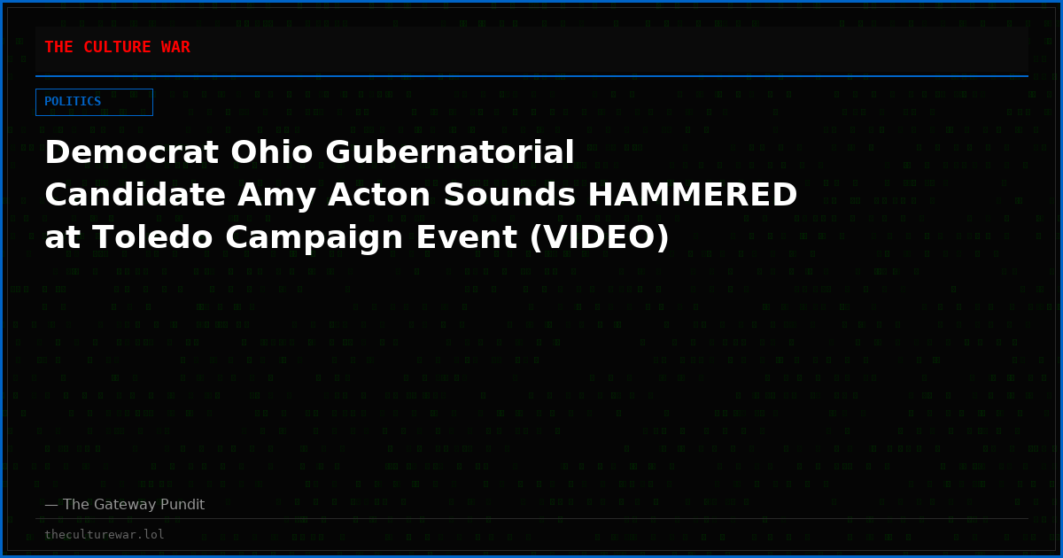 Democrat Ohio Gubernatorial Candidate Amy Acton Sounds HAMMERED at Toledo Campaign Event (VIDEO)