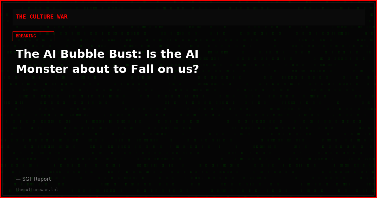 The AI Bubble Bust: Is the AI Monster about to Fall on us?