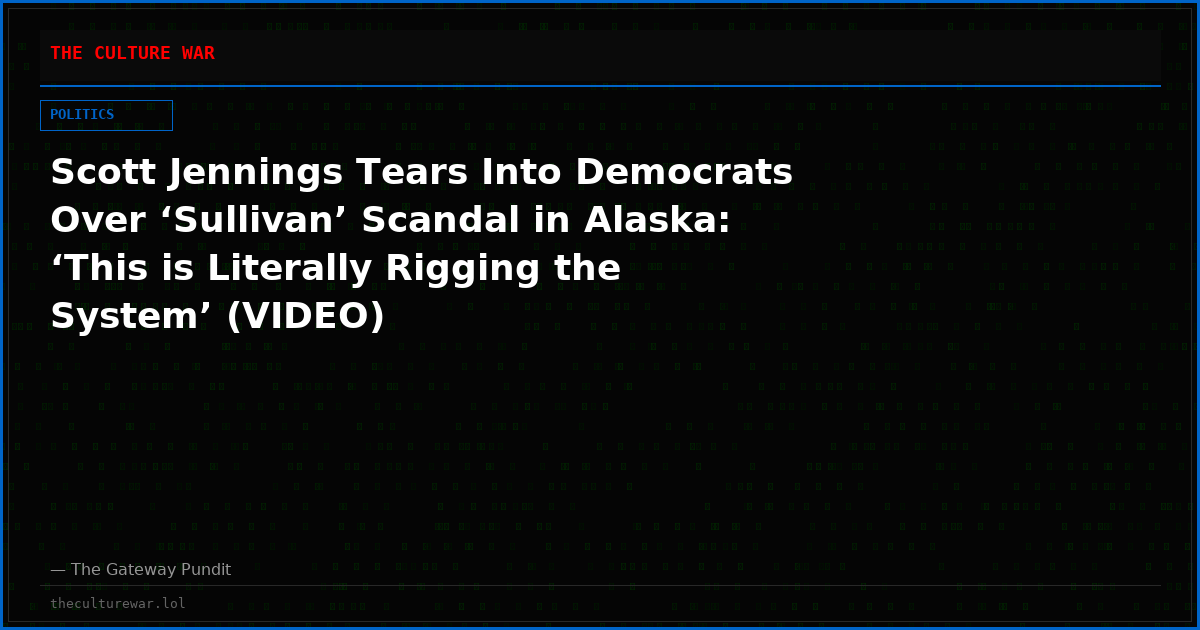 Scott Jennings Tears Into Democrats Over ‘Sullivan’ Scandal in Alaska: ‘This is Literally Rigging the System’ (VIDEO)