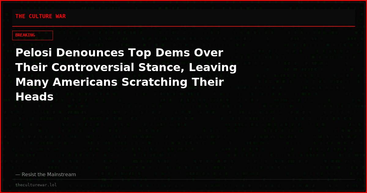 Pelosi Denounces Top Dems Over Their Controversial Stance, Leaving Many Americans Scratching Their Heads