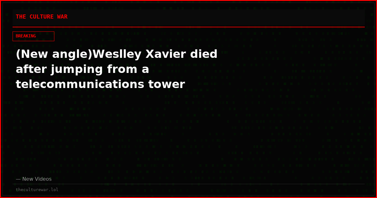 (New angle)Weslley Xavier died after jumping from a telecommunications tower