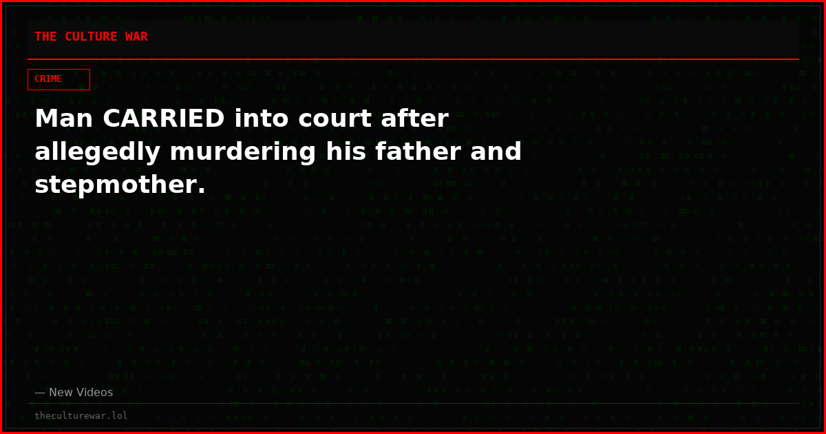 Man CARRIED into court after allegedly murdering his father and stepmother.