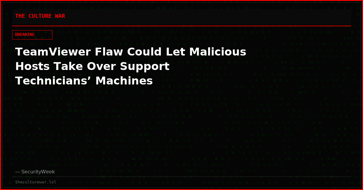 TeamViewer Flaw Could Let Malicious Hosts Take Over Support Technicians’ Machines