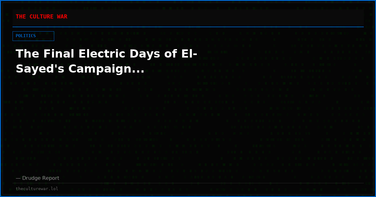 The Final Electric Days of El-Sayed's Campaign...