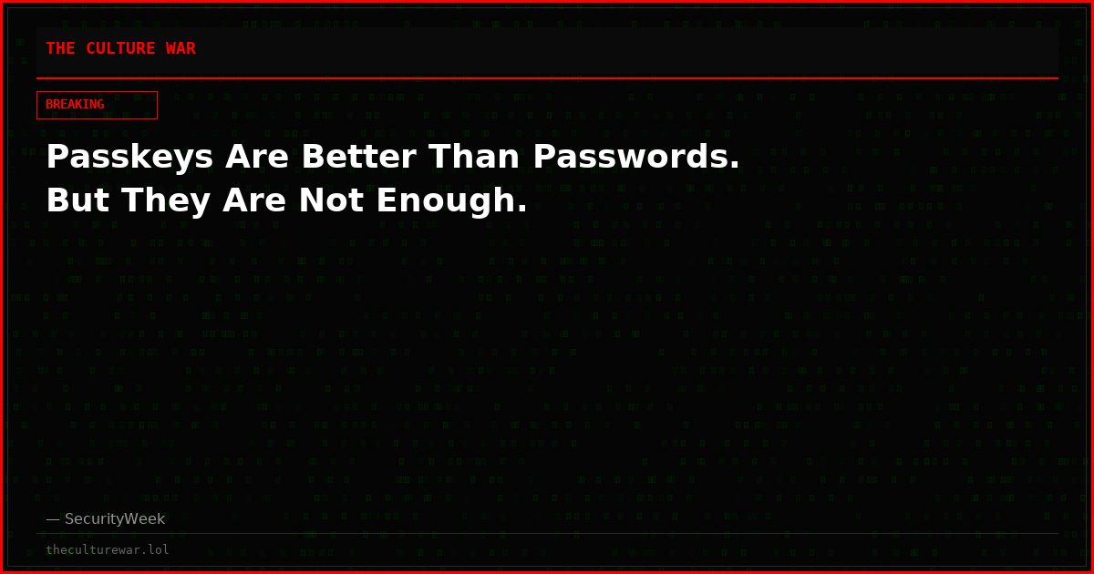 Passkeys Are Better Than Passwords. But They Are Not Enough.
