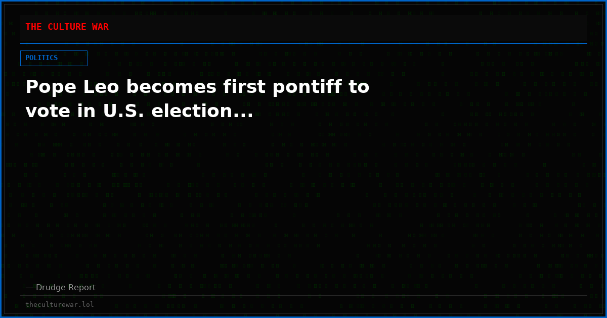 Pope Leo becomes first pontiff to vote in U.S. election...
