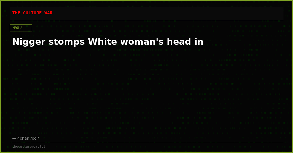 Nigger stomps White woman's head in