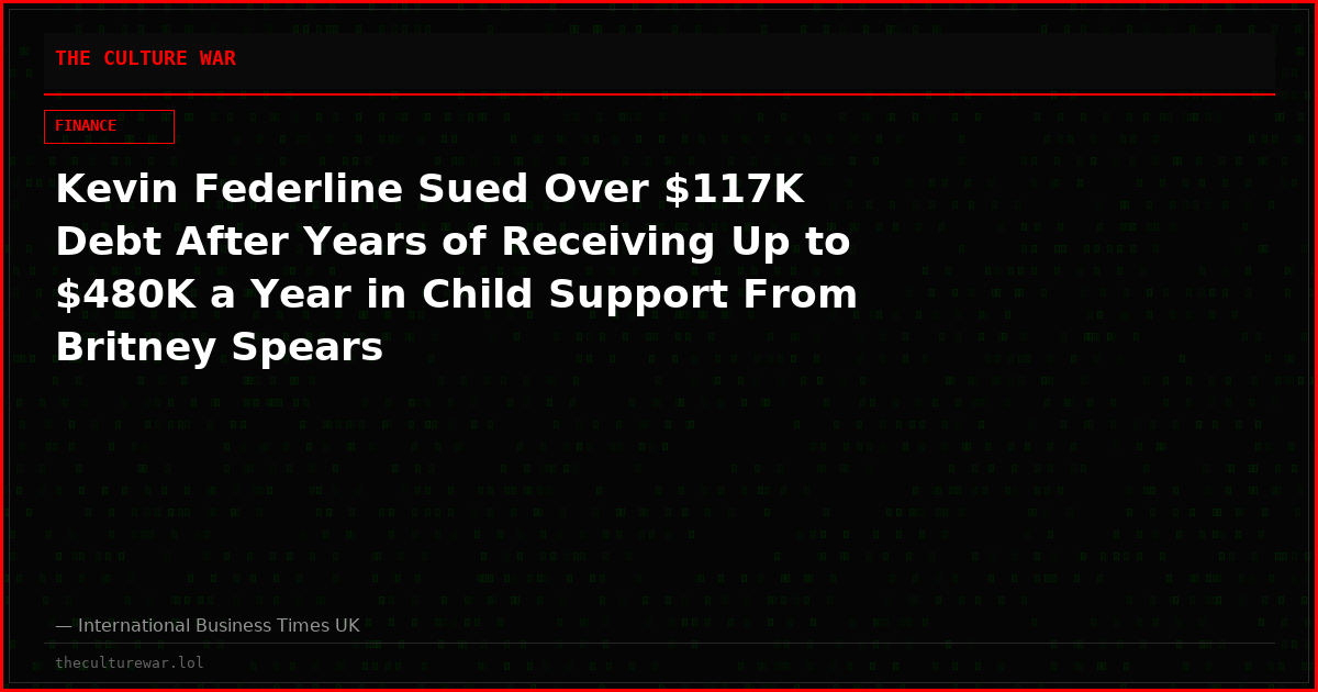 Kevin Federline Sued Over $117K Debt After Years of Receiving Up to $480K a Year in Child Support From Britney Spears
