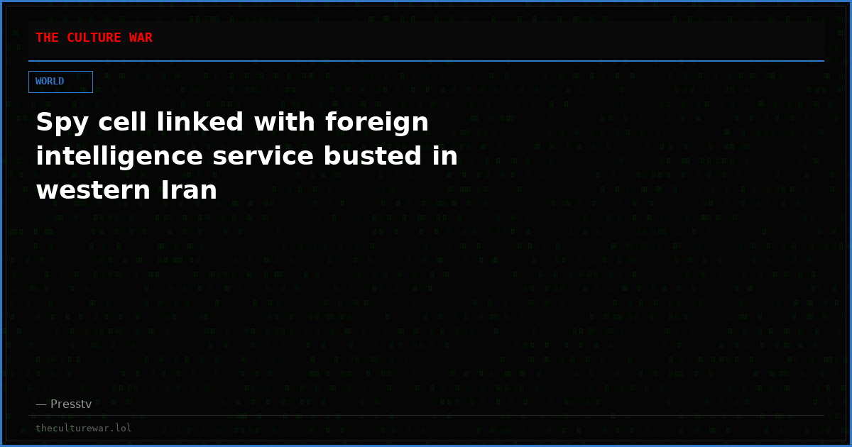 Spy cell linked with foreign intelligence service busted in western Iran