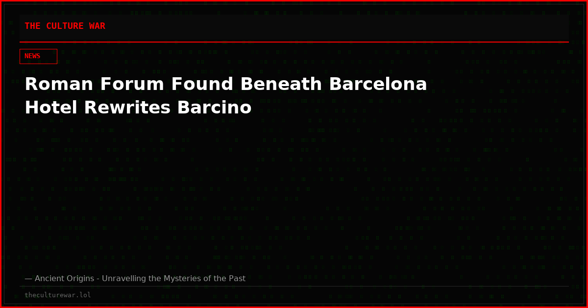 Roman Forum Found Beneath Barcelona Hotel Rewrites Barcino