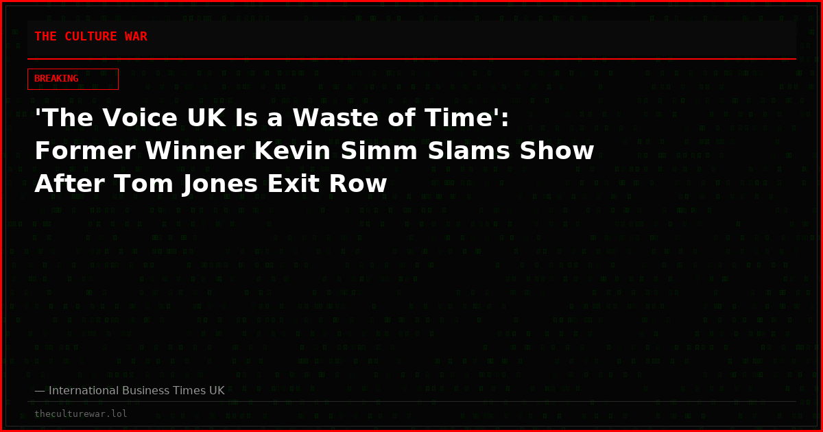 'The Voice UK Is a Waste of Time': Former Winner Kevin Simm Slams Show After Tom Jones Exit Row