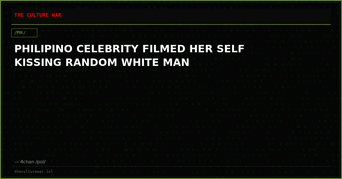 PHILIPINO CELEBRITY FILMED HER SELF KISSING RANDOM WHITE MAN