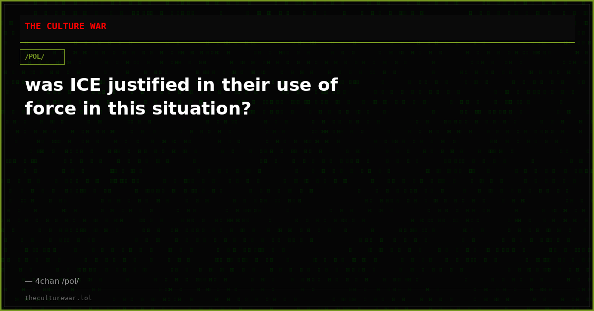 was ICE justified in their use of force in this situation?