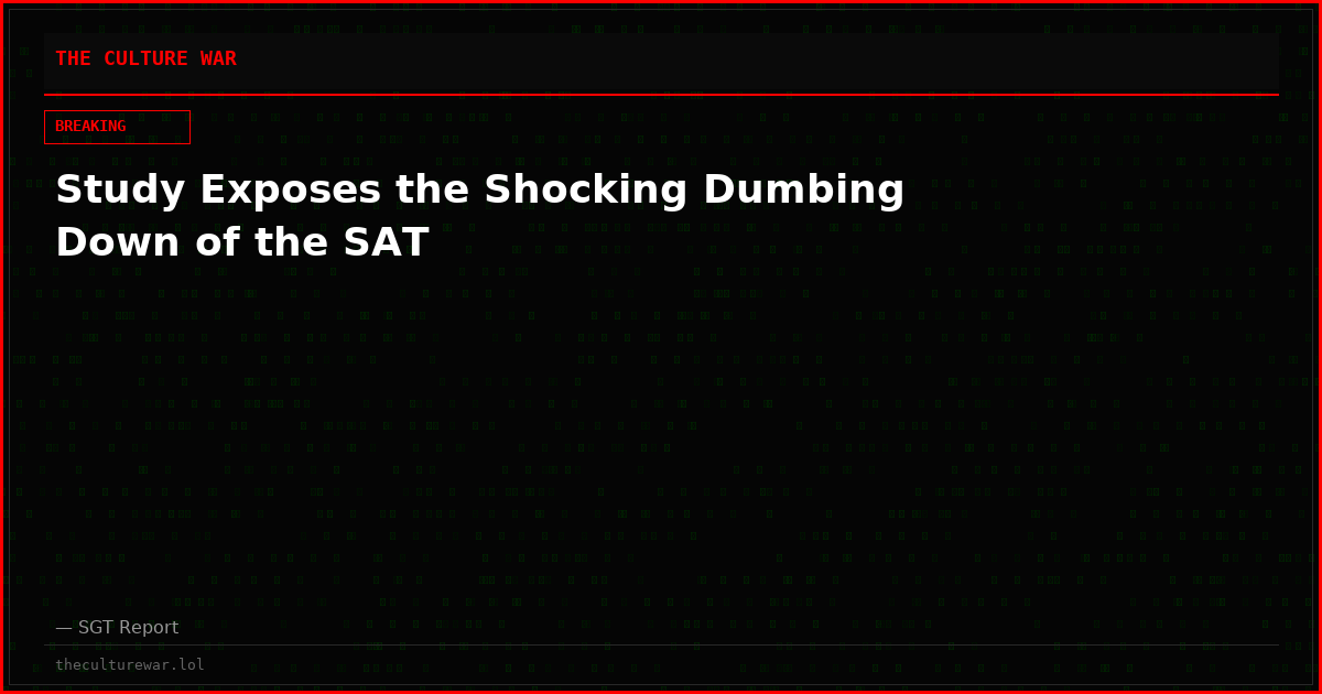 Study Exposes the Shocking Dumbing Down of the SAT