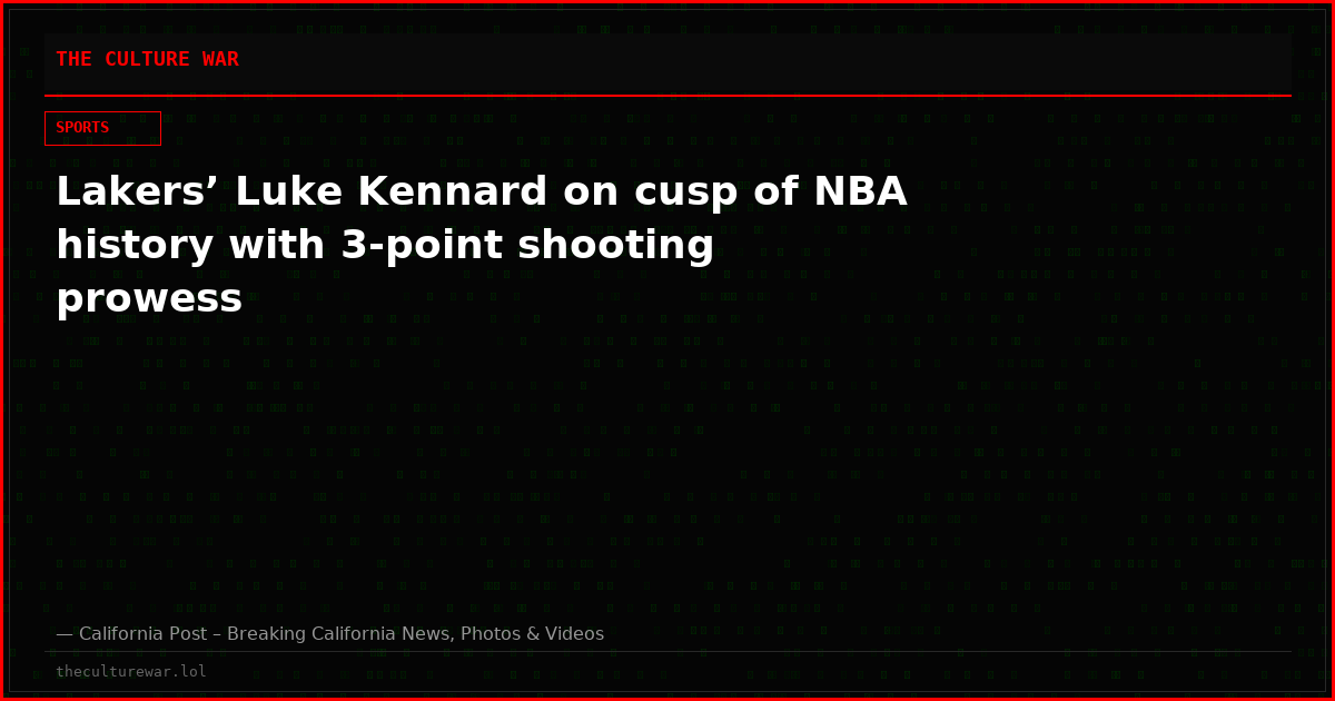 Lakers’ Luke Kennard on cusp of NBA history with 3-point shooting prowess