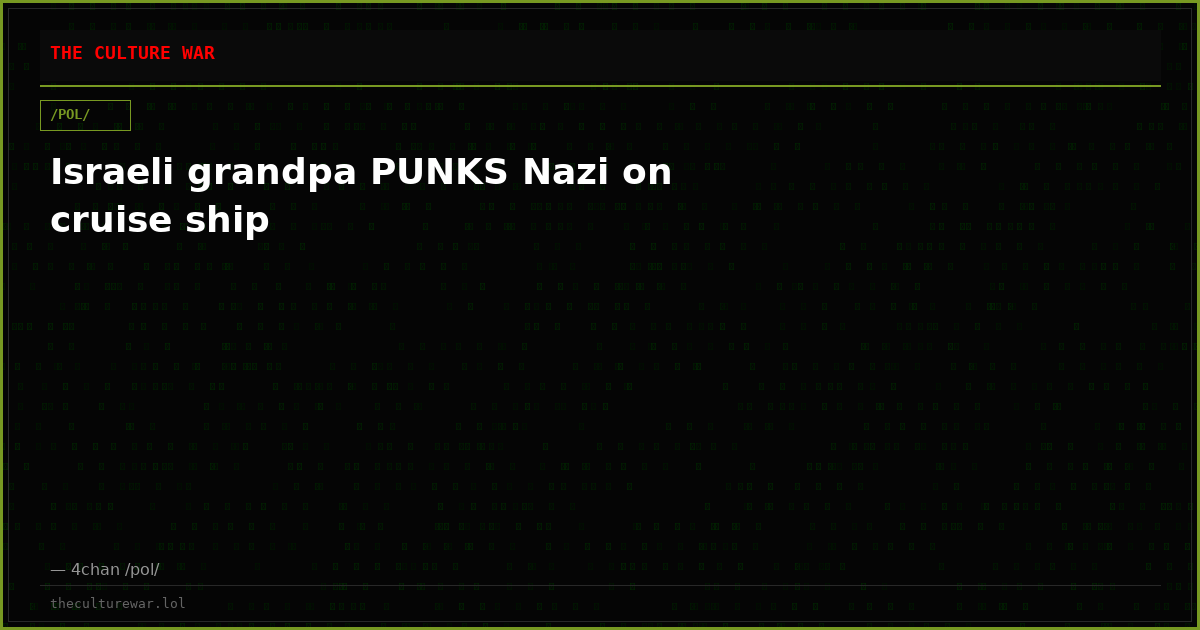 Israeli grandpa PUNKS Nazi on cruise ship