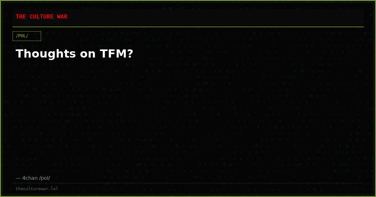 Thoughts on TFM?
