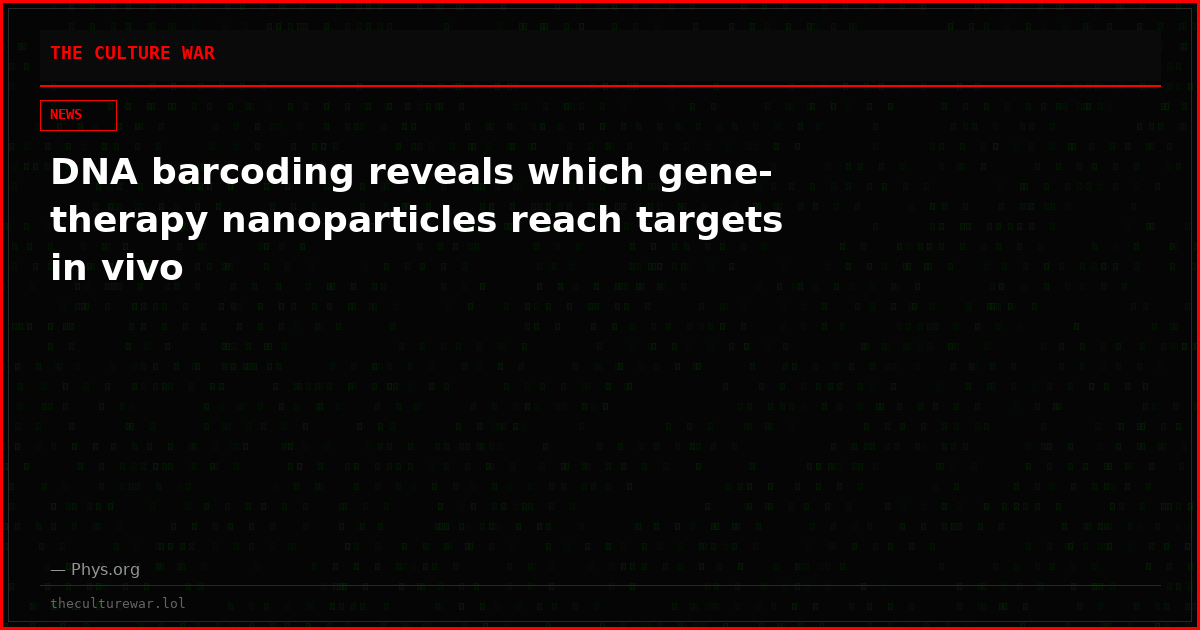 DNA barcoding reveals which gene-therapy nanoparticles reach targets in vivo