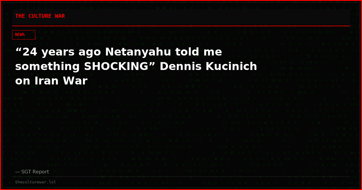 “24 years ago Netanyahu told me something SHOCKING” Dennis Kucinich on Iran War