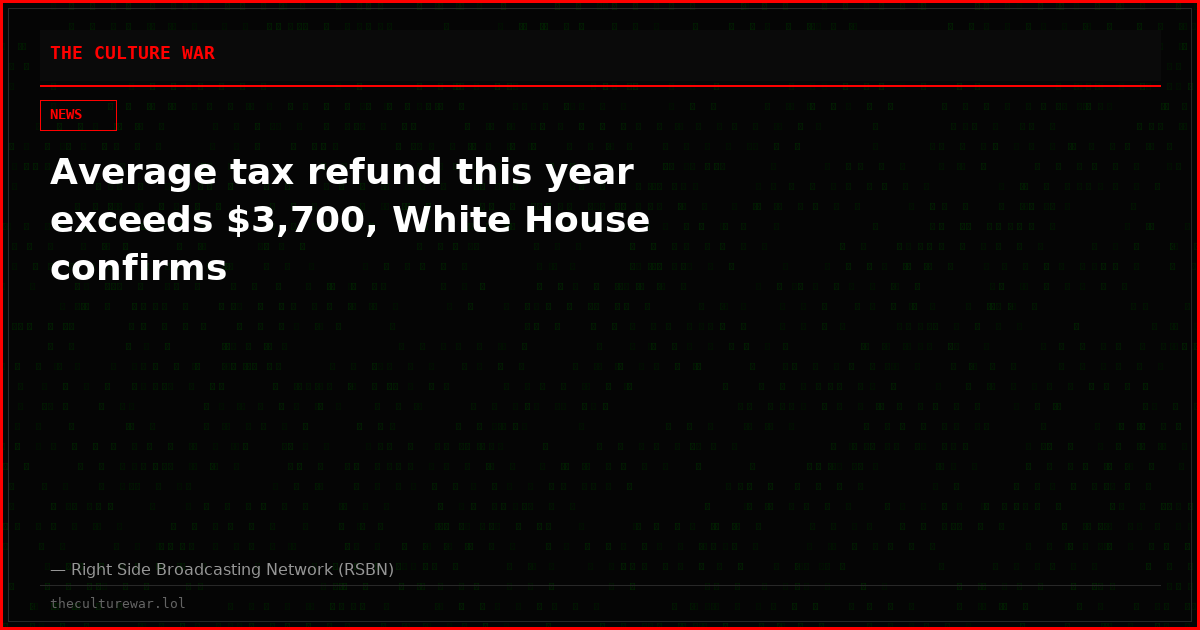 Average tax refund this year exceeds $3,700, White House confirms