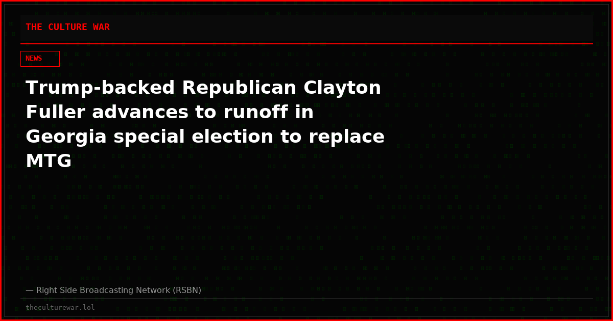 Trump-backed Republican Clayton Fuller advances to runoff in Georgia special election to replace MTG
