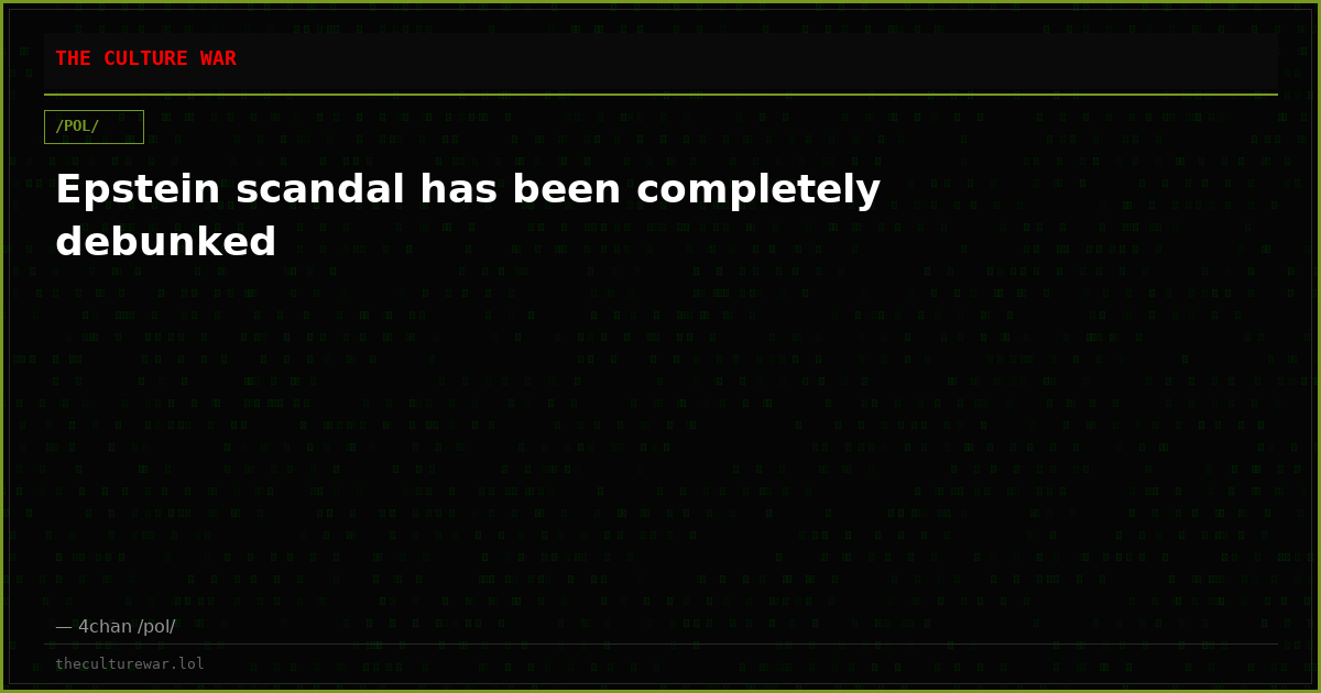 Epstein scandal has been completely debunked