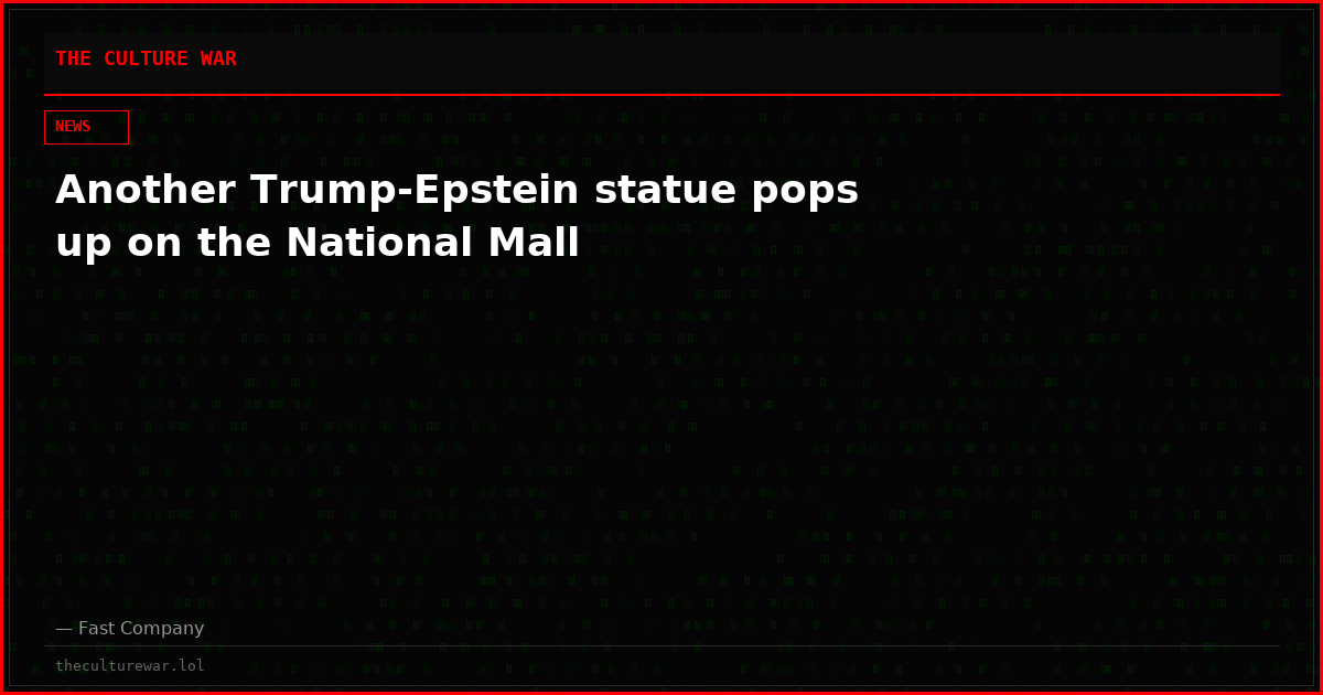 Another Trump-Epstein statue pops up on the National Mall