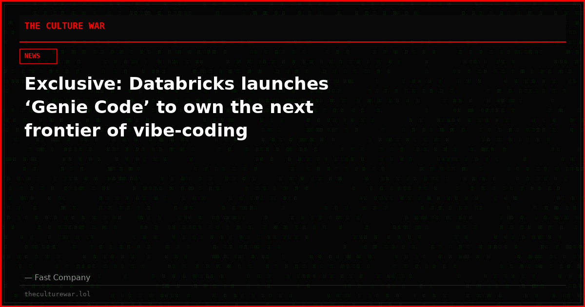 Exclusive: Databricks launches ‘Genie Code’ to own the next frontier of vibe-coding