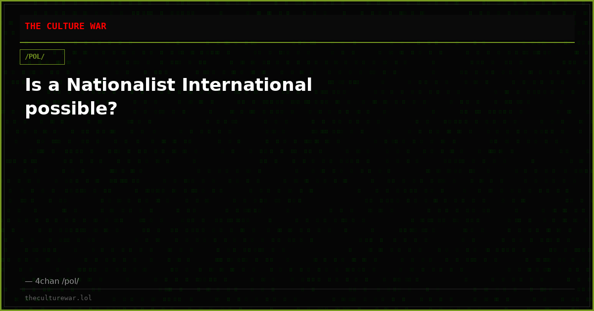 Is a Nationalist International possible?
