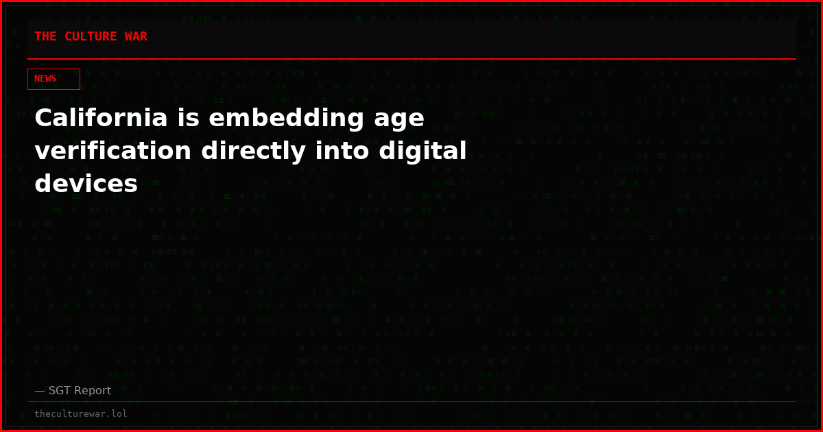 California is embedding age verification directly into digital devices