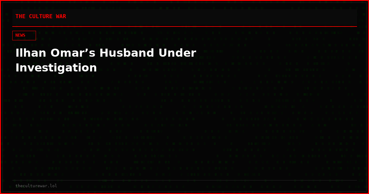 Ilhan Omar’s Husband Under Investigation