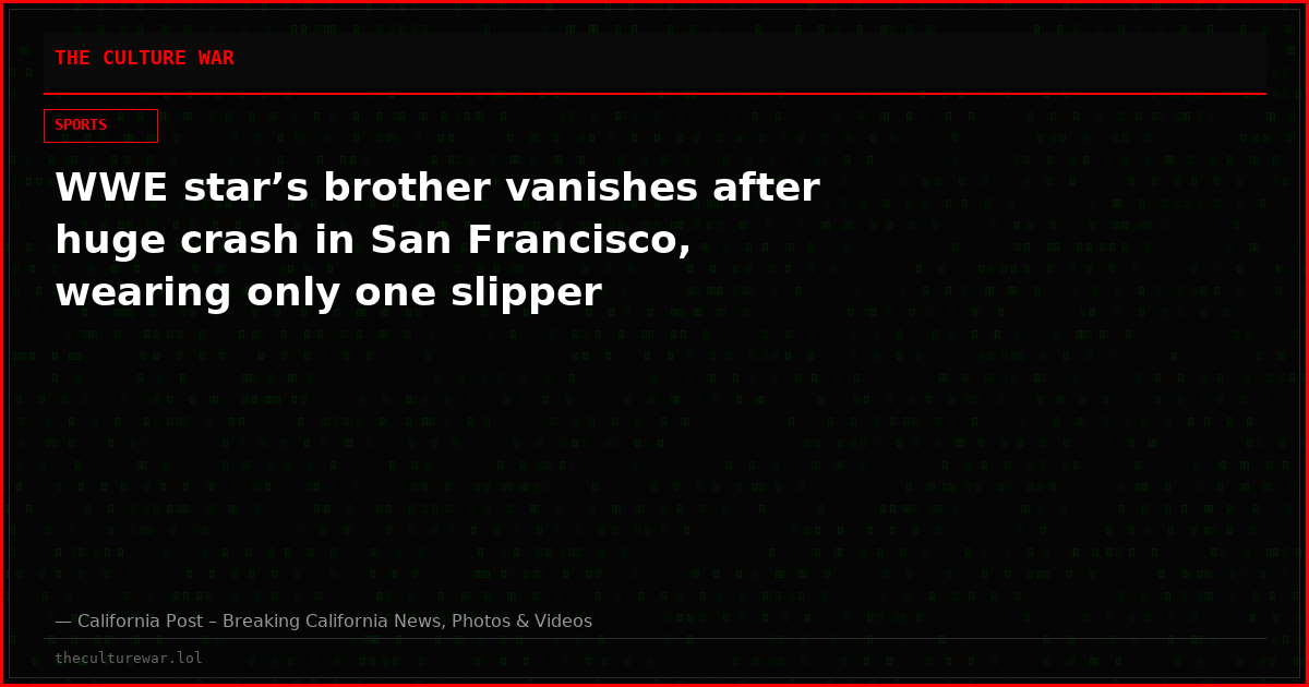WWE star’s brother vanishes after huge crash in San Francisco, wearing only one slipper