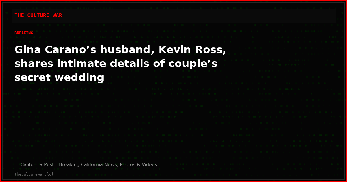 Gina Carano’s husband, Kevin Ross, shares intimate details of couple’s secret wedding
