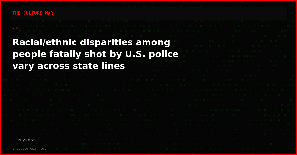 Racial/ethnic disparities among people fatally shot by U.S. police vary across state lines