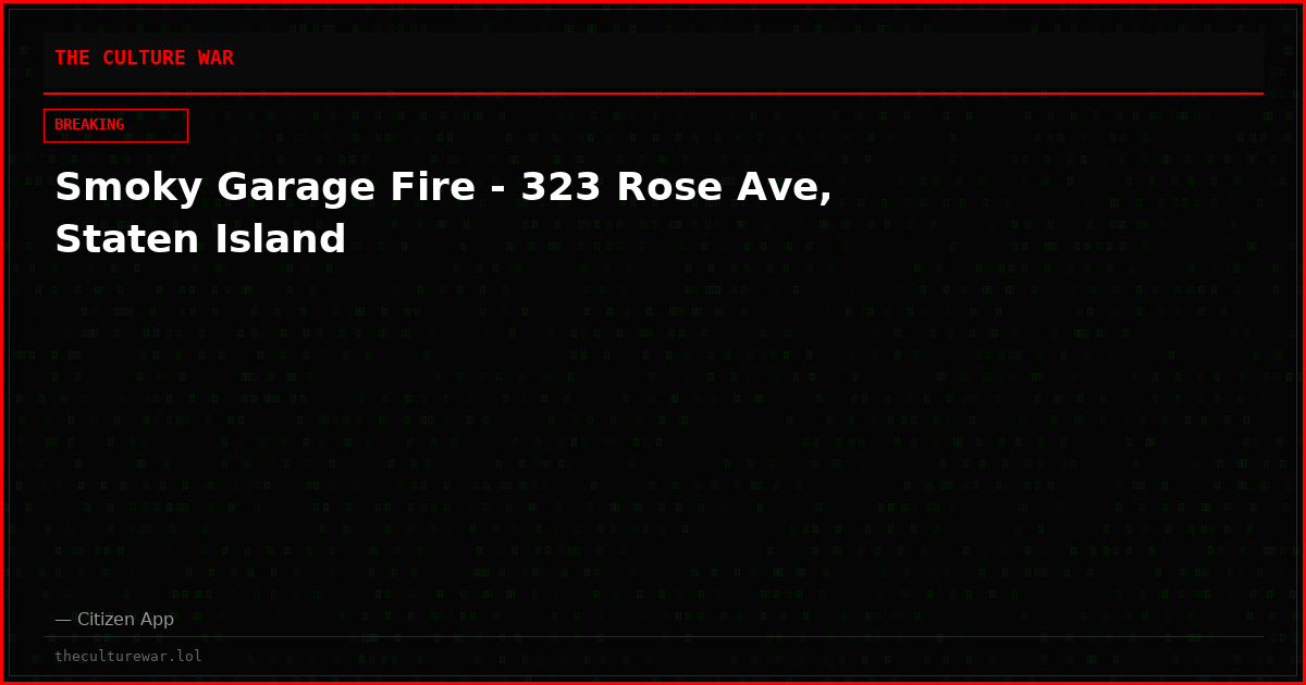 Smoky Garage Fire - 323 Rose Ave, Staten Island