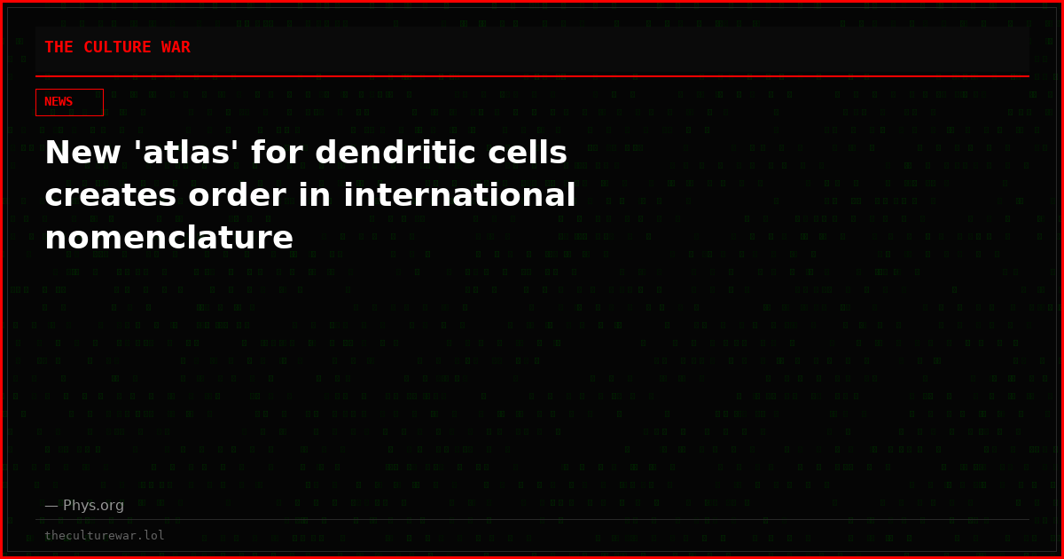 New 'atlas' for dendritic cells creates order in international nomenclature