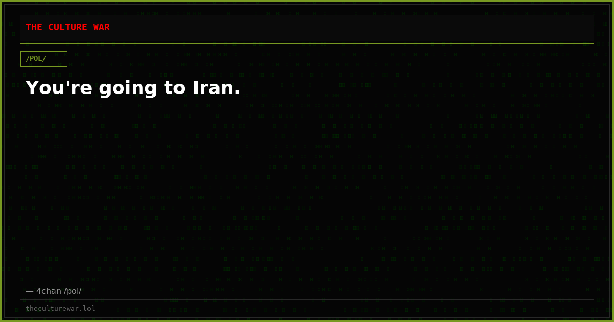 You're going to Iran.