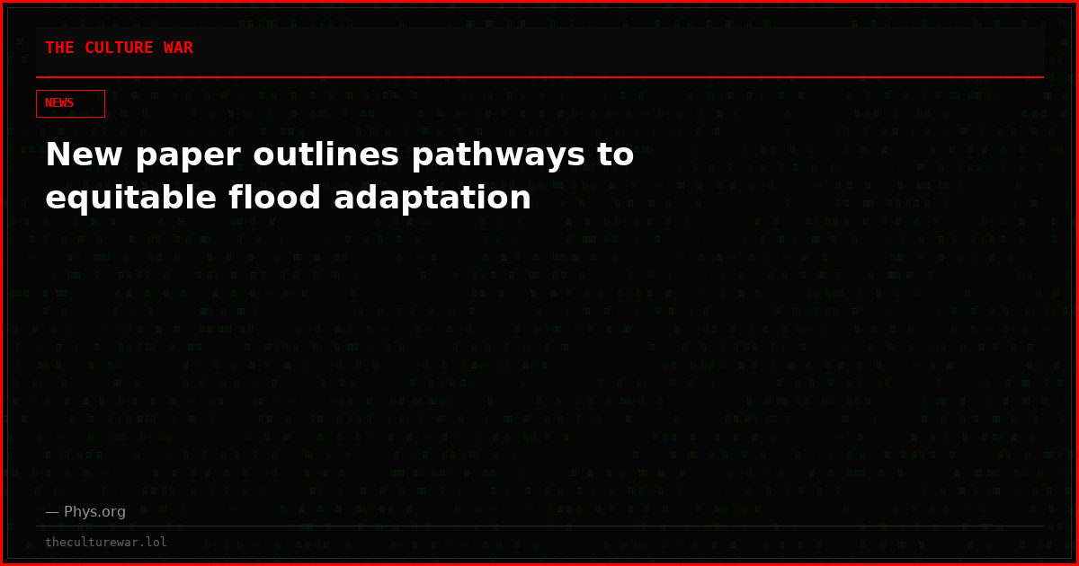 New paper outlines pathways to equitable flood adaptation